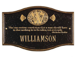 Butler Monogram Quote Plaque