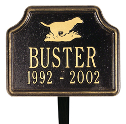 Retriever Pet Memorial Marker