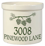 Pine Bough Personalized Crock - Version B