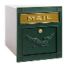 Green Column Mailbox with Eagle Door